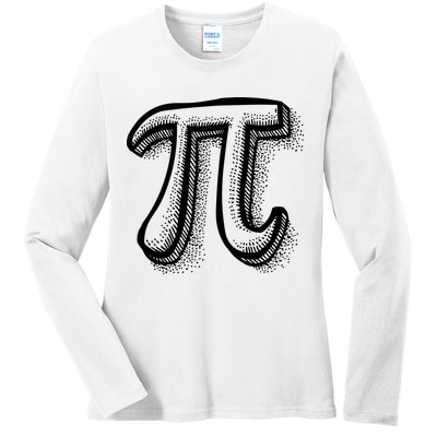 Pi Day Symbol Ladies Long Sleeve Shirt