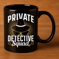Private Detective Squad Spy Investigator Investigation Funny Gift 11oz C Handle Ceramic Mug