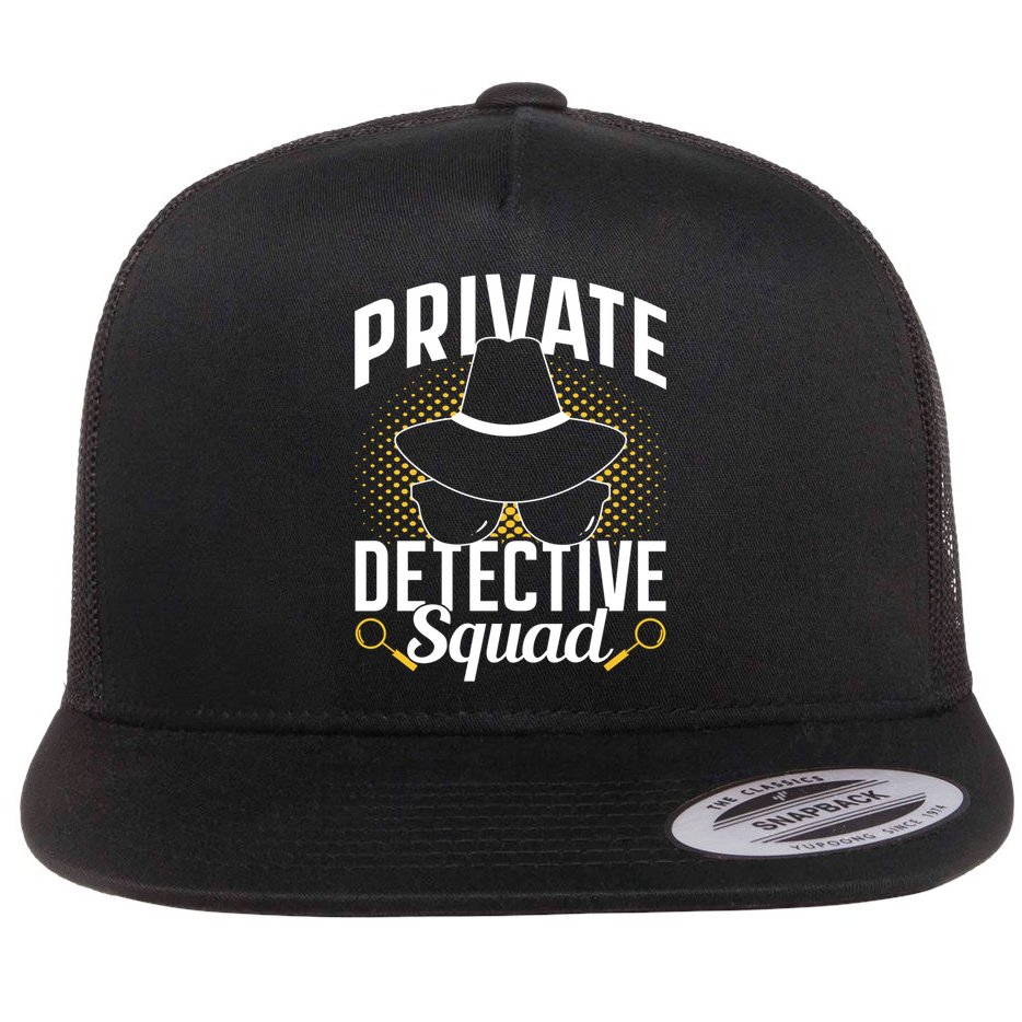 Private Detective Squad Spy Investigator Investigation Funny Gift Flat Bill Trucker Hat