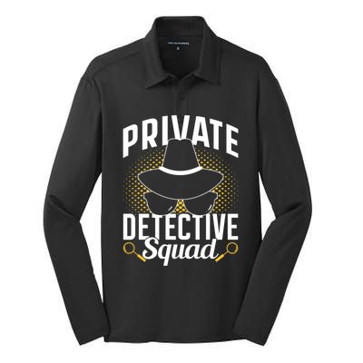 Private Detective Squad Spy Investigator Investigation Funny Gift Silk Touch Performance Long Sleeve Polo