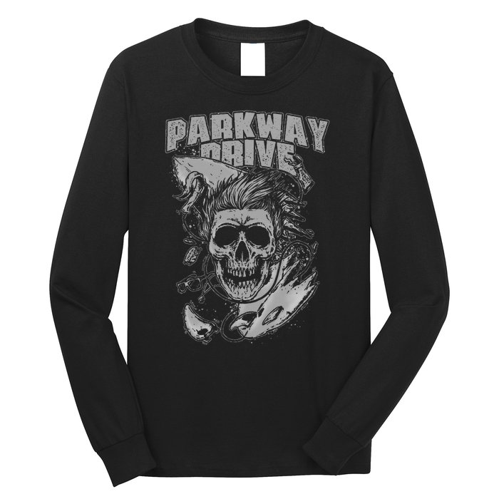 Parkway Drive Surfer Skull Black Long Sleeve Shirt