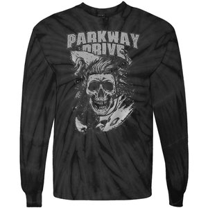 Parkway Drive Surfer Skull Black Tie-Dye Long Sleeve Shirt