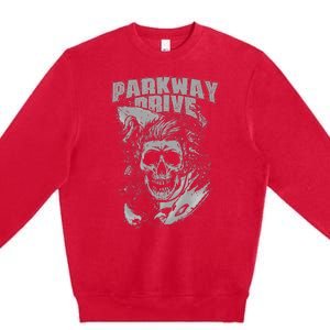 Parkway Drive Surfer Skull Black Premium Crewneck Sweatshirt