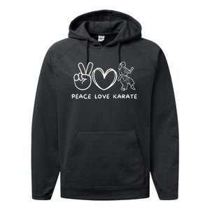 Peace, Love Karate Girl Retro Karate Girl Lover Martial Arts Performance Fleece Hoodie