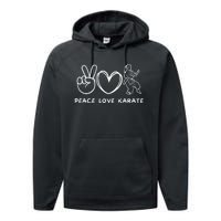 Peace, Love Karate Girl Retro Karate Girl Lover Martial Arts Performance Fleece Hoodie