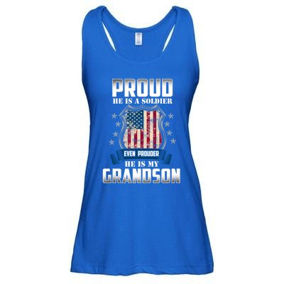 Proud Daughter Son Of A Soldier Mom Mommy Mothers Day Funny Gift Ladies Essential Flowy Tank