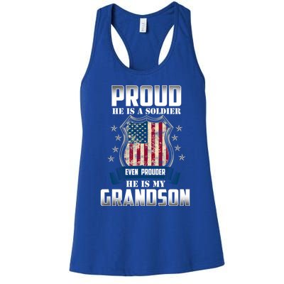 Proud Daughter Son Of A Soldier Mom Mommy Mothers Day Funny Gift Women's Racerback Tank