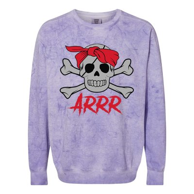 PIRATE DEAD SKULL Wih Eye Patch Halloween Colorblast Crewneck Sweatshirt