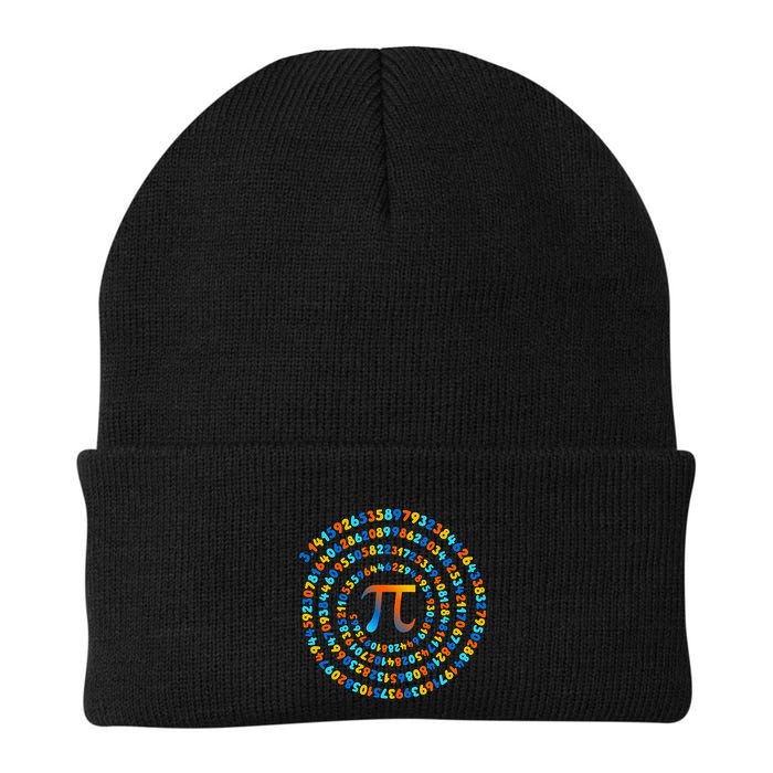 Pi Day Spiral Pi Math Design For Pi Day 3.14 Mathematical Knit Cap Winter Beanie
