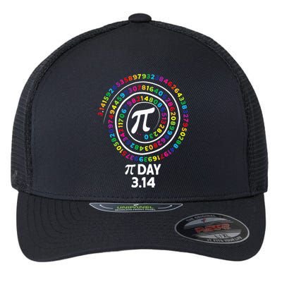 Pi Day Spiral Color Numbers 3 14 Happy Pi Day Flexfit Unipanel Trucker Cap