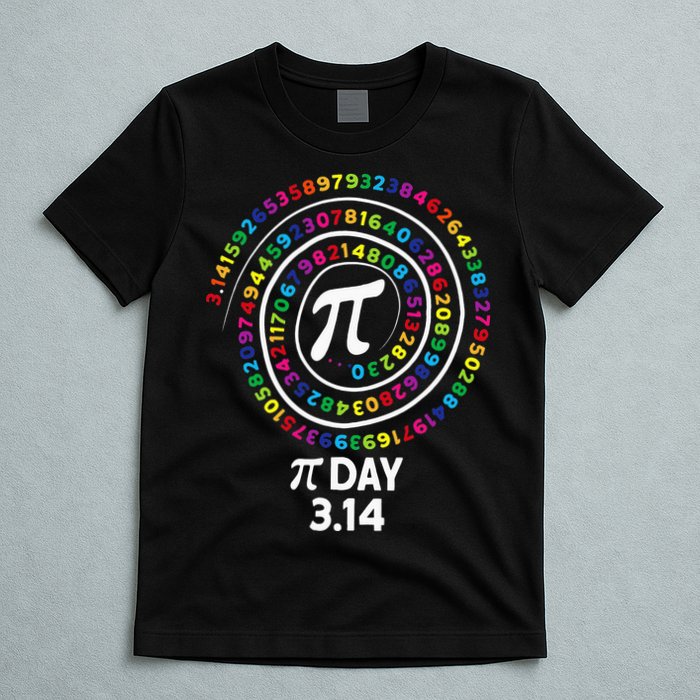 Pi Day Spiral Color Numbers 3 14 Happy Pi Day T-Shirt