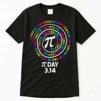Pi Day Spiral Color Numbers 3 14 Happy Pi Day Tall T-Shirt