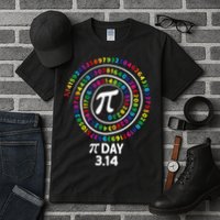 Pi Day Spiral Color Numbers 3 14 Happy Pi Day Tall T-Shirt