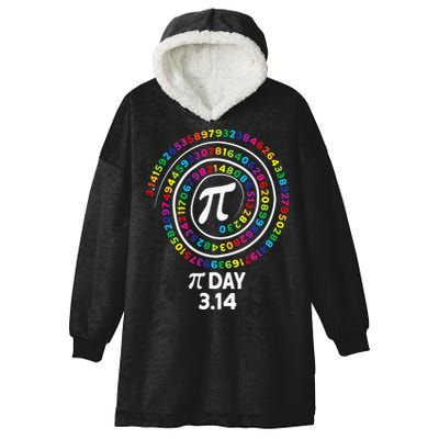Pi Day Spiral Color Numbers 3 14 Happy Pi Day Hooded Wearable Blanket