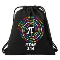 Pi Day Spiral Color Numbers 3 14 Happy Pi Day Drawstring Bag