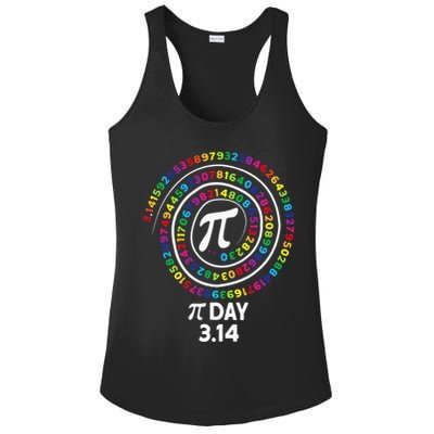 Pi Day Spiral Color Numbers 3 14 Happy Pi Day Ladies PosiCharge Competitor Racerback Tank