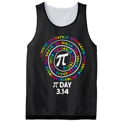 Pi Day Spiral Color Numbers 3 14 Happy Pi Day Mesh Reversible Basketball Jersey Tank