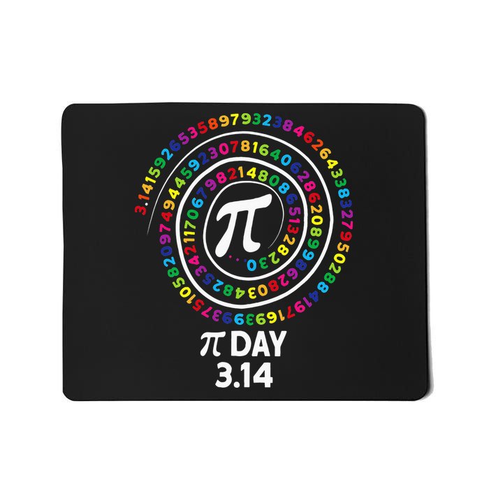 Pi Day Spiral Color Numbers 3 14 Happy Pi Day Mousepad