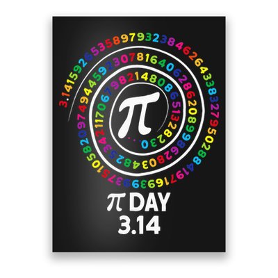 Pi Day Spiral Color Numbers 3 14 Happy Pi Day Poster