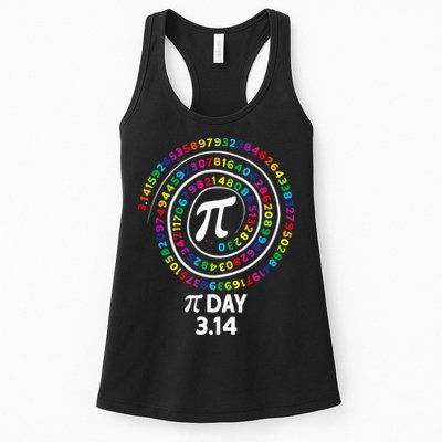 Pi Day Spiral Color Numbers 3 14 Happy Pi Day Womens Tank Top