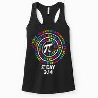 Pi Day Spiral Color Numbers 3 14 Happy Pi Day Womens Tank Top