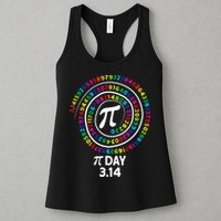Pi Day Spiral Color Numbers 3 14 Happy Pi Day Womens Tank Top