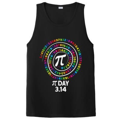 Pi Day Spiral Color Numbers 3 14 Happy Pi Day PosiCharge Competitor Tank