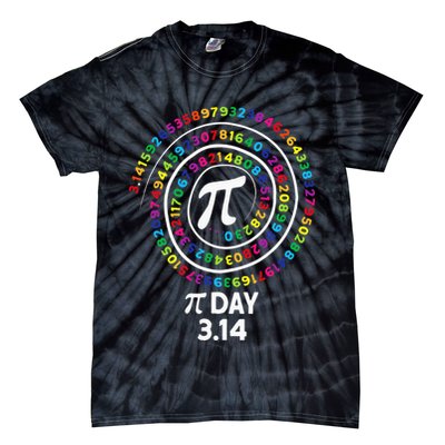 Pi Day Spiral Color Numbers 3 14 Happy Pi Day Tie-Dye T-Shirt