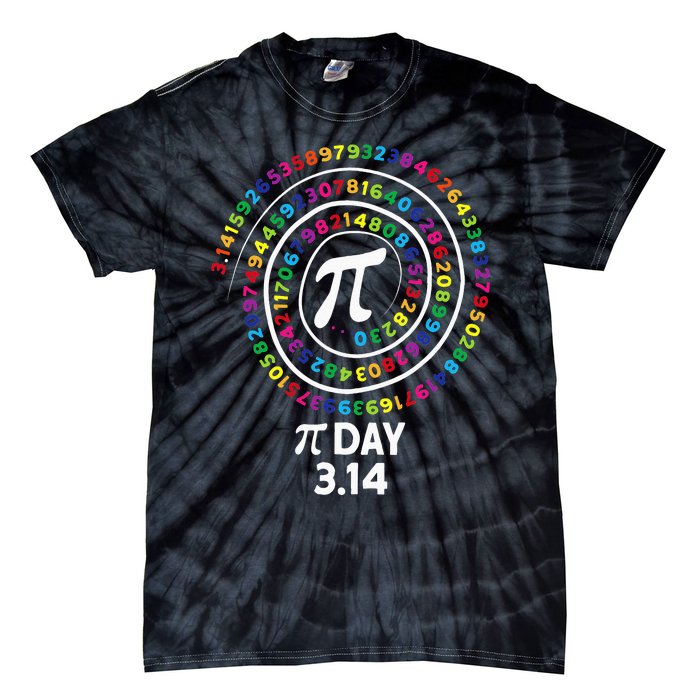 Pi Day Spiral Color Numbers 3 14 Happy Pi Day Tie-Dye T-Shirt