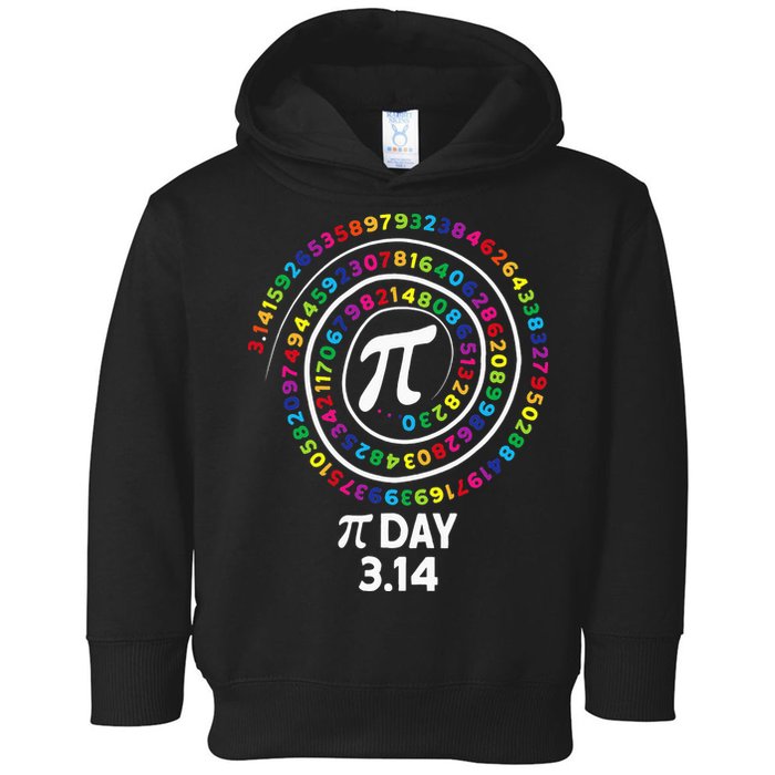 Pi Day Spiral Color Numbers 3 14 Happy Pi Day Toddler Hoodie