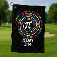 Pi Day Spiral Color Numbers 3 14 Happy Pi Day Golf Towel