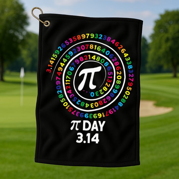 Pi Day Spiral Color Numbers 3 14 Happy Pi Day Golf Towel