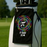 Pi Day Spiral Color Numbers 3 14 Happy Pi Day Golf Towel