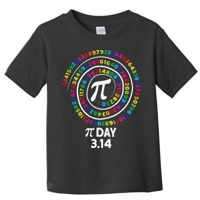 Pi Day Spiral Color Numbers 3 14 Happy Pi Day Toddler T-Shirt