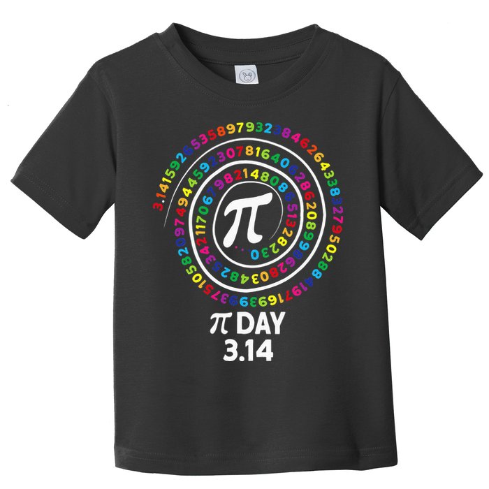Pi Day Spiral Color Numbers 3 14 Happy Pi Day Toddler T-Shirt