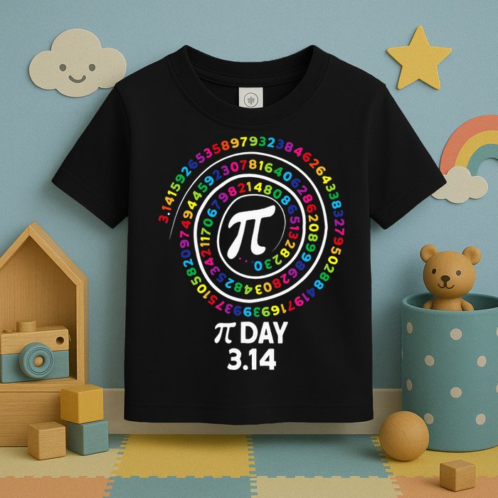 Pi Day Spiral Color Numbers 3 14 Happy Pi Day Toddler T-Shirt