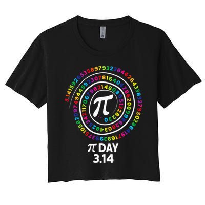 Pi Day Spiral Color Numbers 3 14 Happy Pi Day Crop Top