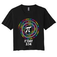 Pi Day Spiral Color Numbers 3 14 Happy Pi Day Crop Top