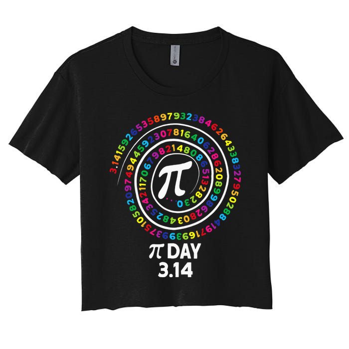 Pi Day Spiral Color Numbers 3 14 Happy Pi Day Crop Top