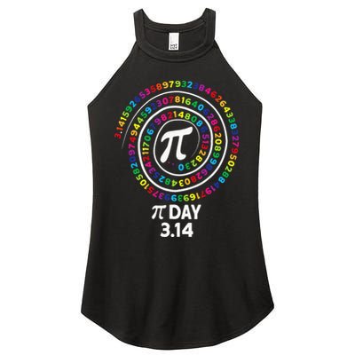 Pi Day Spiral Color Numbers 3 14 Happy Pi Day Women's Perfect Tri Rocker Tank