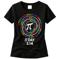 Pi Day Spiral Color Numbers 3 14 Happy Pi Day Womens T-Shirt