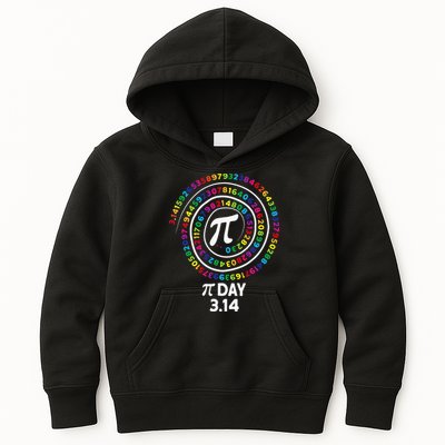 Pi Day Spiral Color Numbers 3 14 Happy Pi Day Kids Hoodie