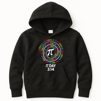 Pi Day Spiral Color Numbers 3 14 Happy Pi Day Kids Hoodie