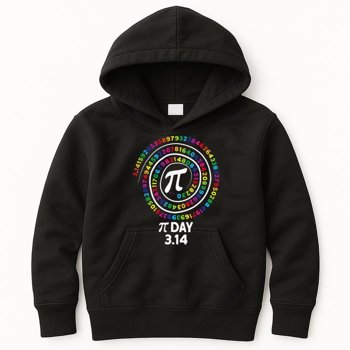 Pi Day Spiral Color Numbers 3 14 Happy Pi Day Kids Hoodie