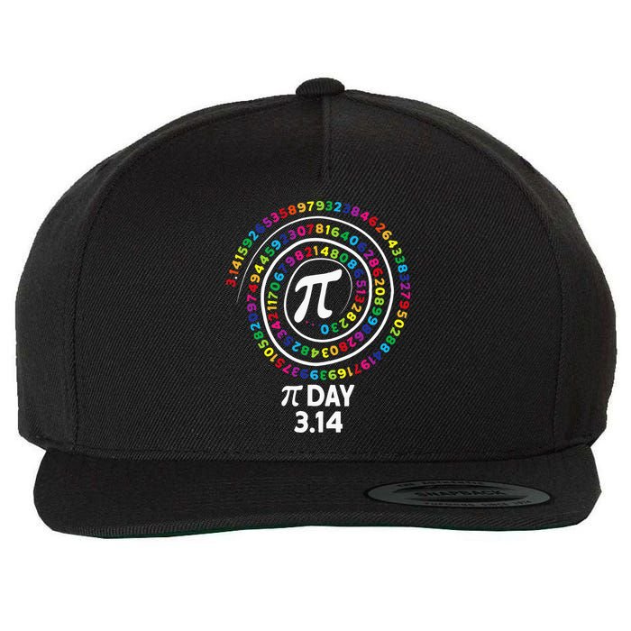 Pi Day Spiral Color Numbers 3 14 Happy Pi Day Wool Snapback Cap