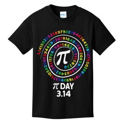 Pi Day Spiral Color Numbers 3 14 Happy Pi Day Kids T-Shirt