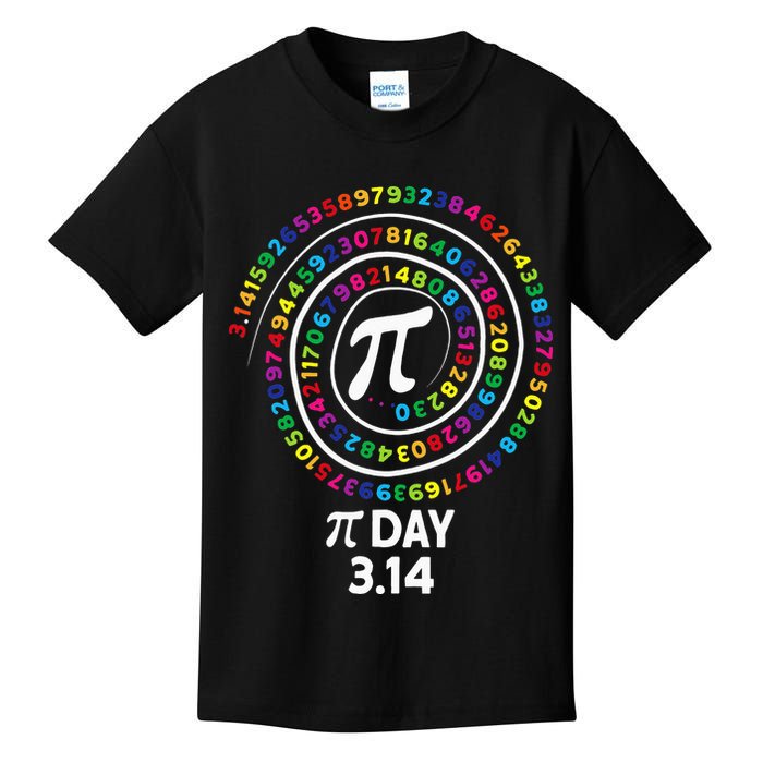 Pi Day Spiral Color Numbers 3 14 Happy Pi Day Kids T-Shirt