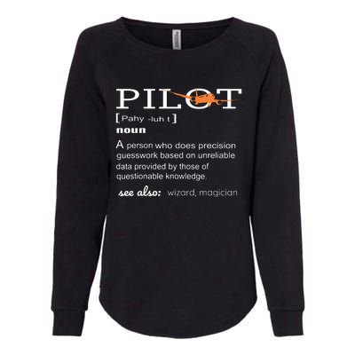 Pilot Definition Shirts Who Lover Funny Airplane Aircraft Womens California Wash Sweatshirt