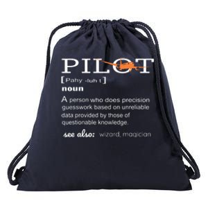 Pilot Definition Shirts Who Lover Funny Airplane Aircraft Drawstring Bag