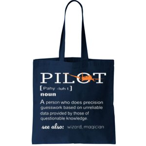 Pilot Definition Shirts Who Lover Funny Airplane Aircraft Tote Bag